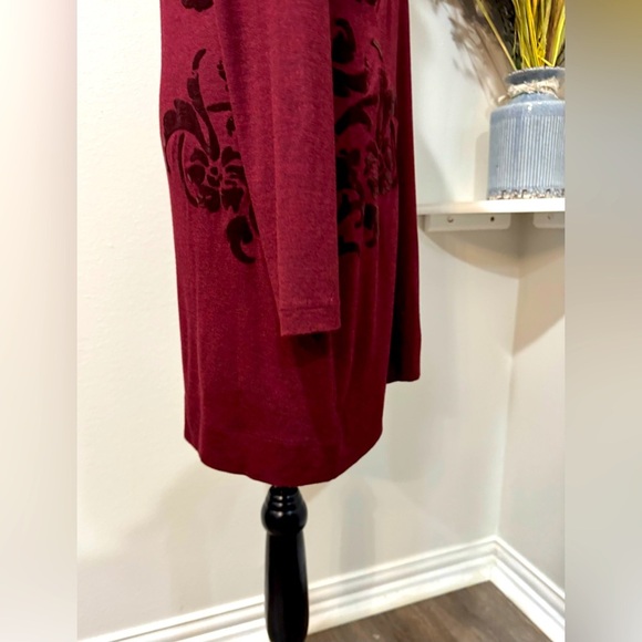 Soft Surroundings Burgundy Velvety designs  Tunic or Dress size Small - Picture 6 of 9